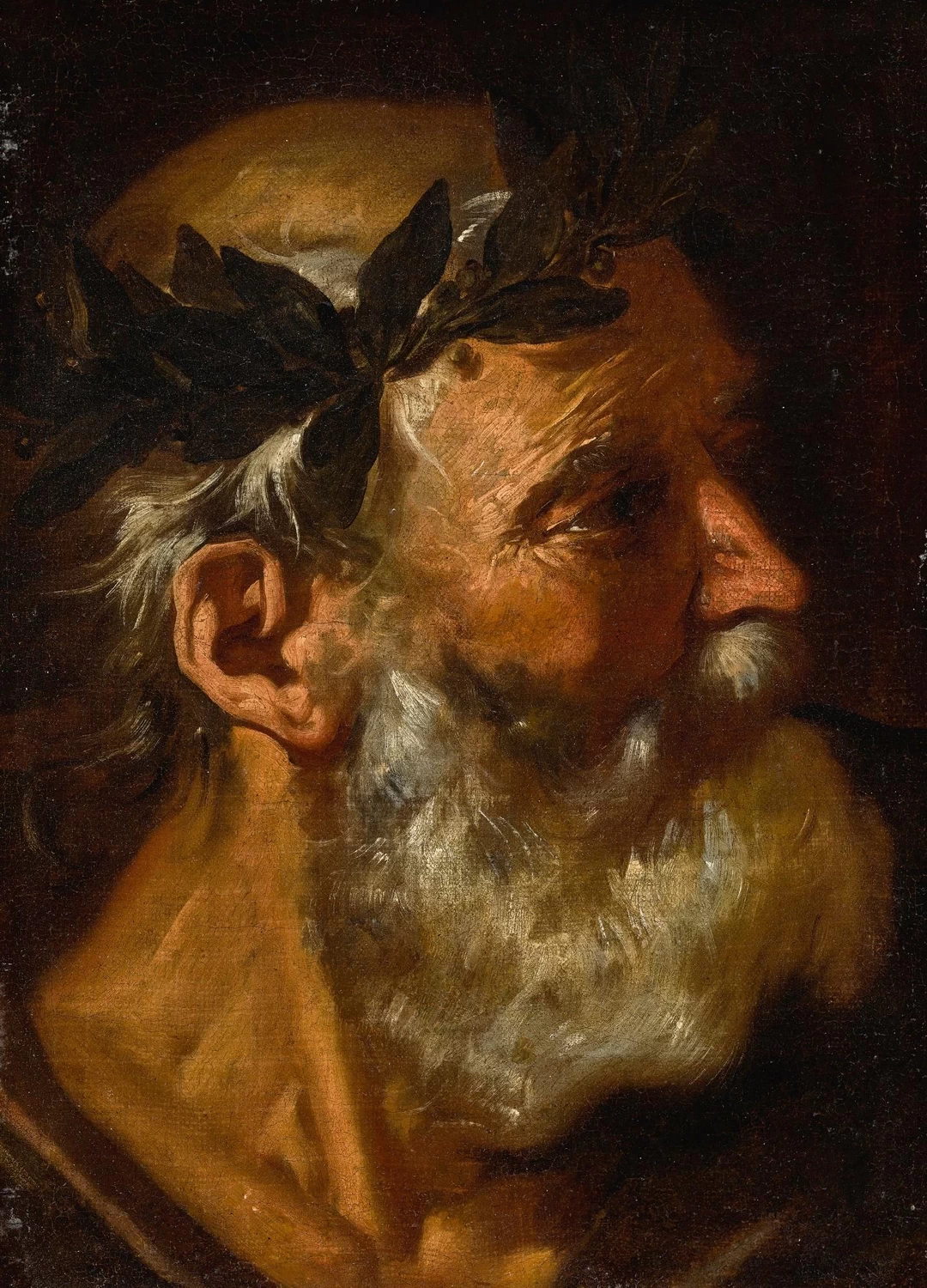Testa di un anziano barbuto, forse Omero o Socrate